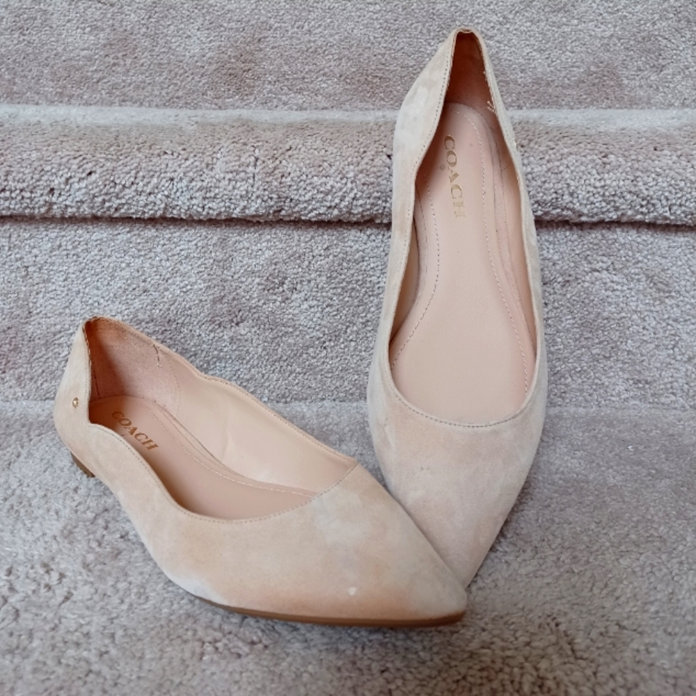 Coach beige Suede flats, Size 9.5